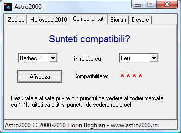 Compatibilitati Astro2000